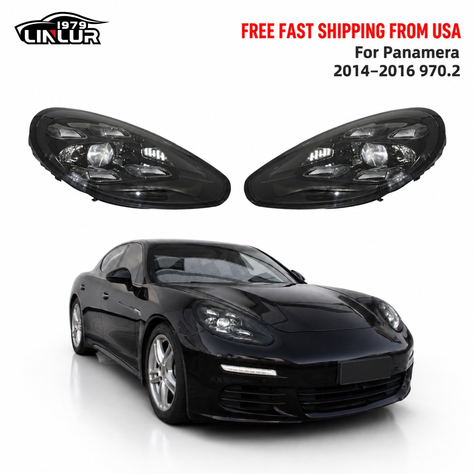 Plug & Play 2023 Matrix LED Headlights For 2014-2016 Porsche Panamera 970.2 970