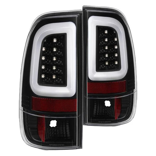 For Ford F-250 Super Duty 08-16 Tail Lights Driver & Passenger Side Black Fiber