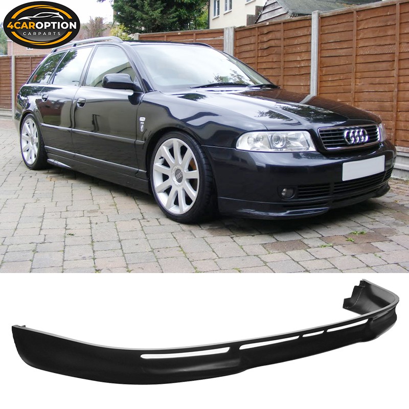 Fits 96-01 Audi A4 L Type Front Bumper Lip Spoiler Unpainted Black - PU Fits 96-01 Audi A4 L Type Front Bumper Lip Spoiler Unpainted Black - PU