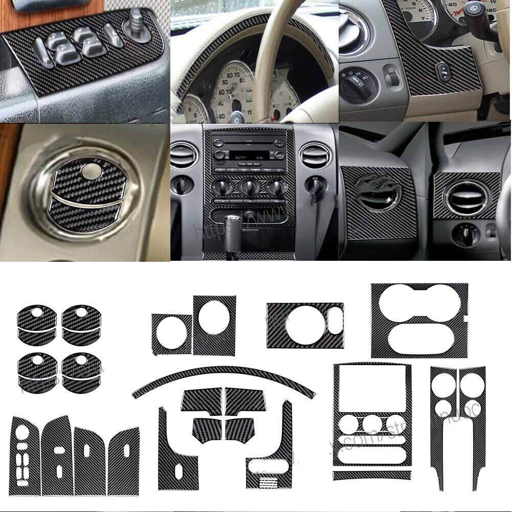 29Pcs For Ford F-150 FX4 2004-08 Carbon Fiber Full Interior Kit Set Cover Trim