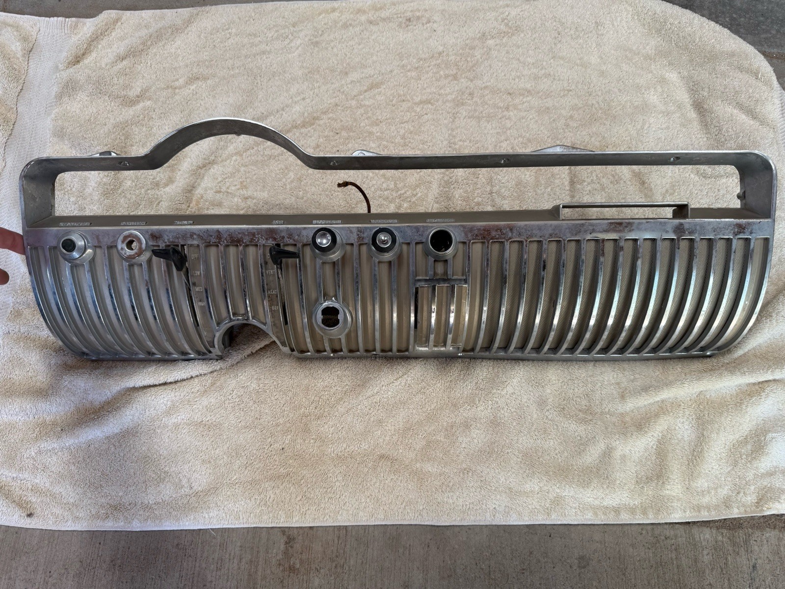1955 Mercury Montclair Monterey Custom Dash Trim Bezel Heater Controls Panel OEM 1955 Mercury Montclair Monterey Custom Dash Trim Bezel Heater Controls Panel OEM
