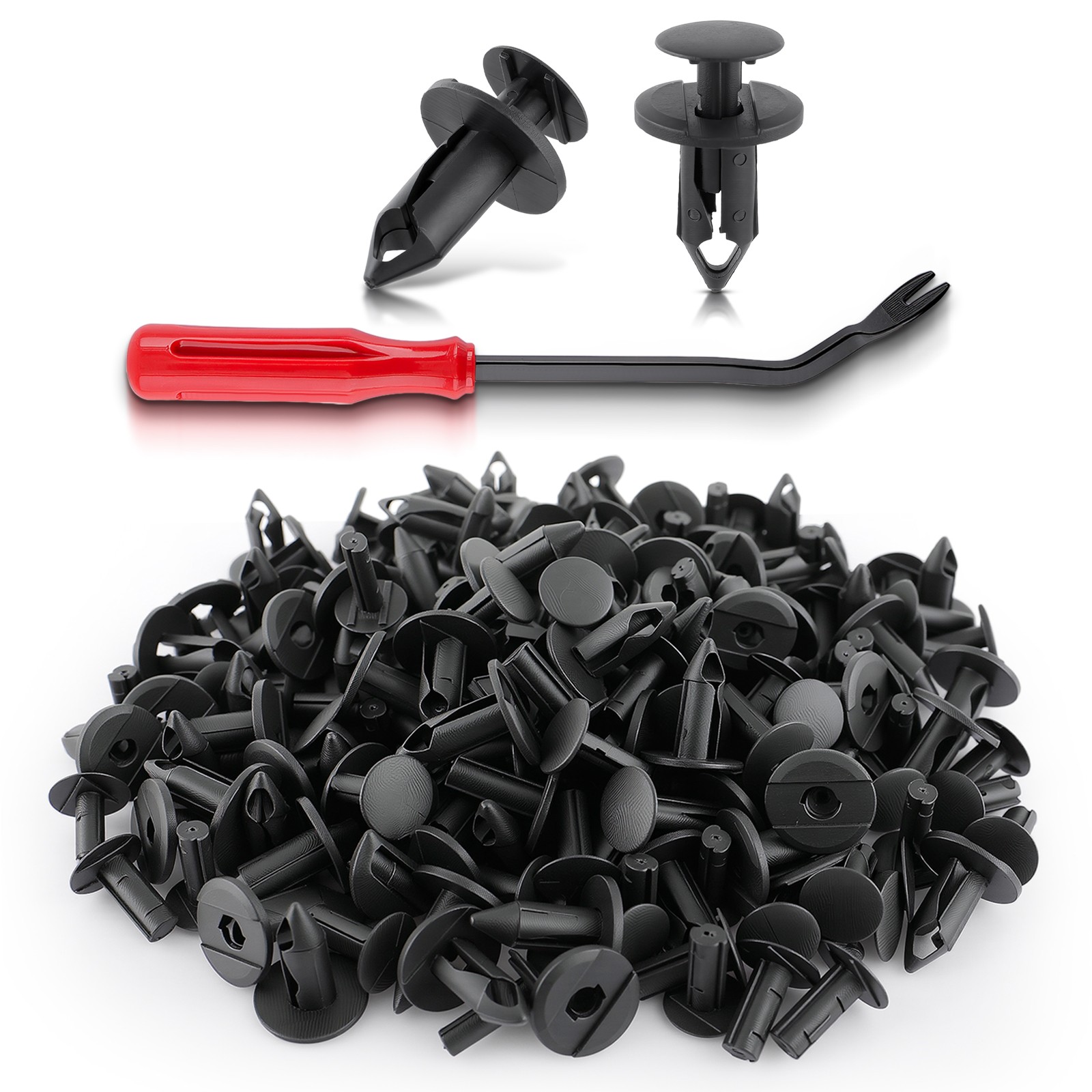 100pc Clips for Hole Plastic Rivets Retainer Fender Bumper Push Pin Fastener 8mm