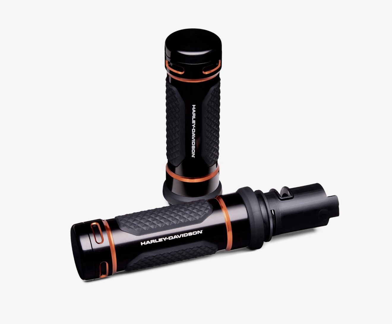 24-26 Harley Touring Gen 2 M8 Adversary Collection Hand Grips Black Orange A1