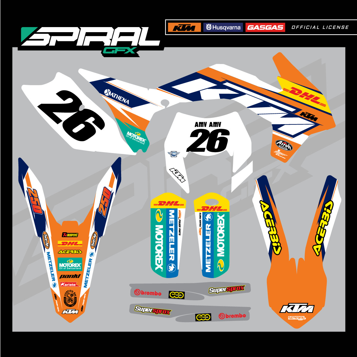 Custom Enduro Factory Graphics Kit KTM EXCF EXC 350 450 DHL 2012 2013 2014 2015