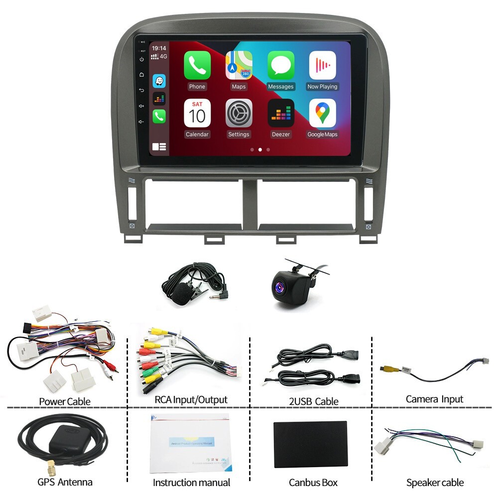 For 2001-2006 Lexus LS430 Car Radio Stereo Carplay  4+64G 9in Android SWC