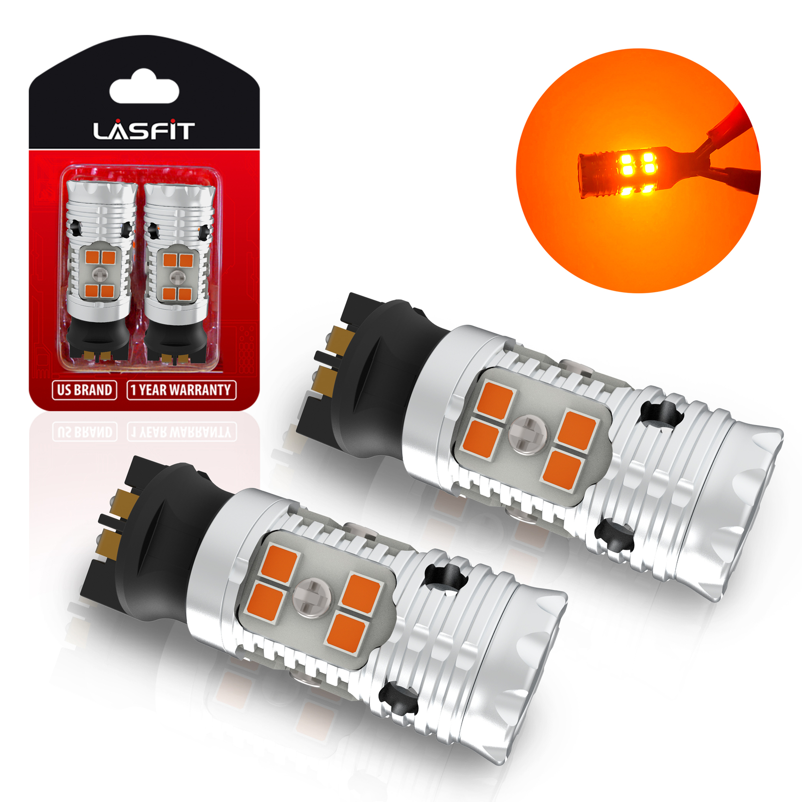 PWY24W PW24W LED Turn Signal Blinker Amber 3000K Bright Canbus No Hyper Flash 2X