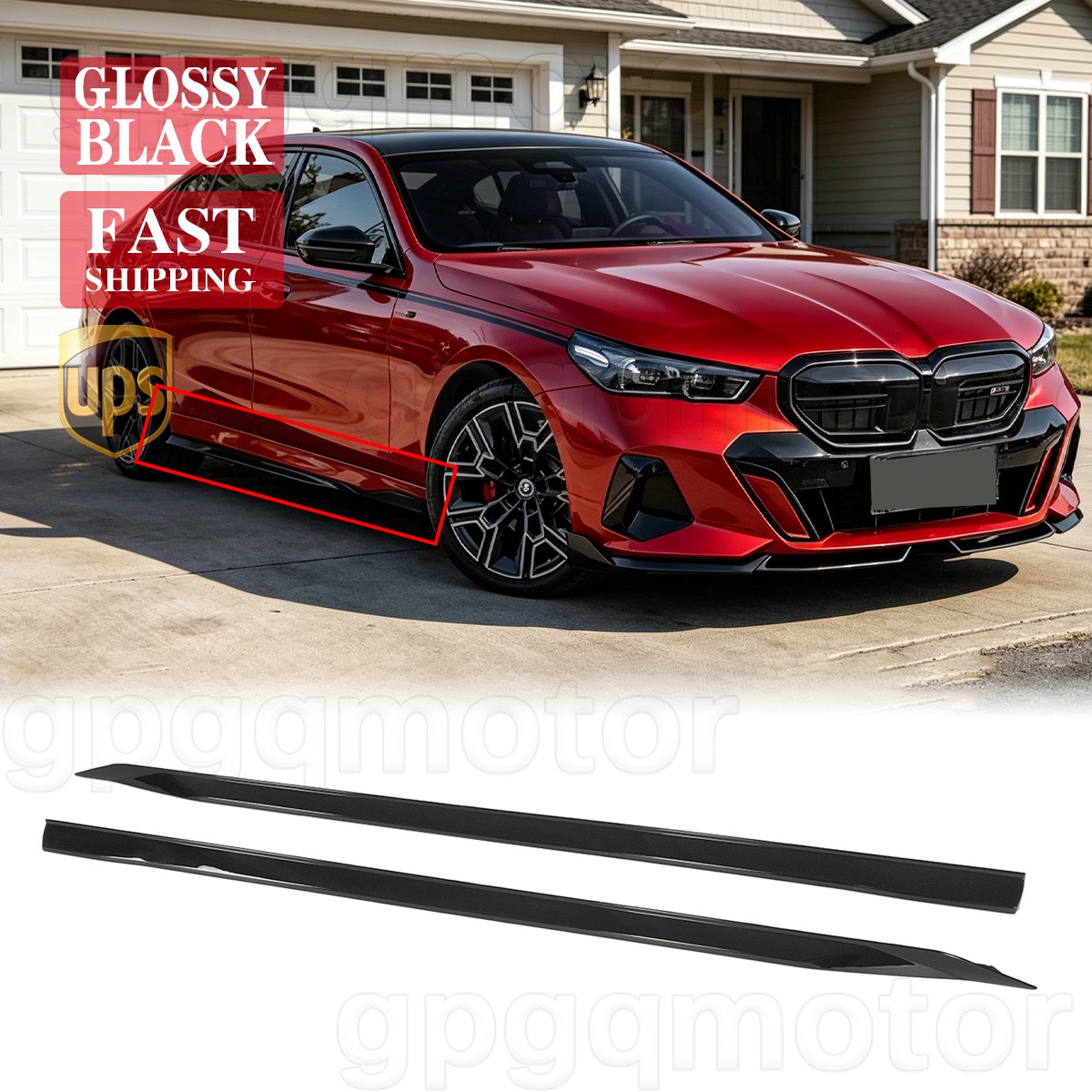 For BMW 5 Series G60 i5 24-26 Gloss Black Add-On Side Skirts Extension Splitters For BMW 5 Series G60 i5 24-26 Gloss Black Add-On Side Skirts Extension Splitters