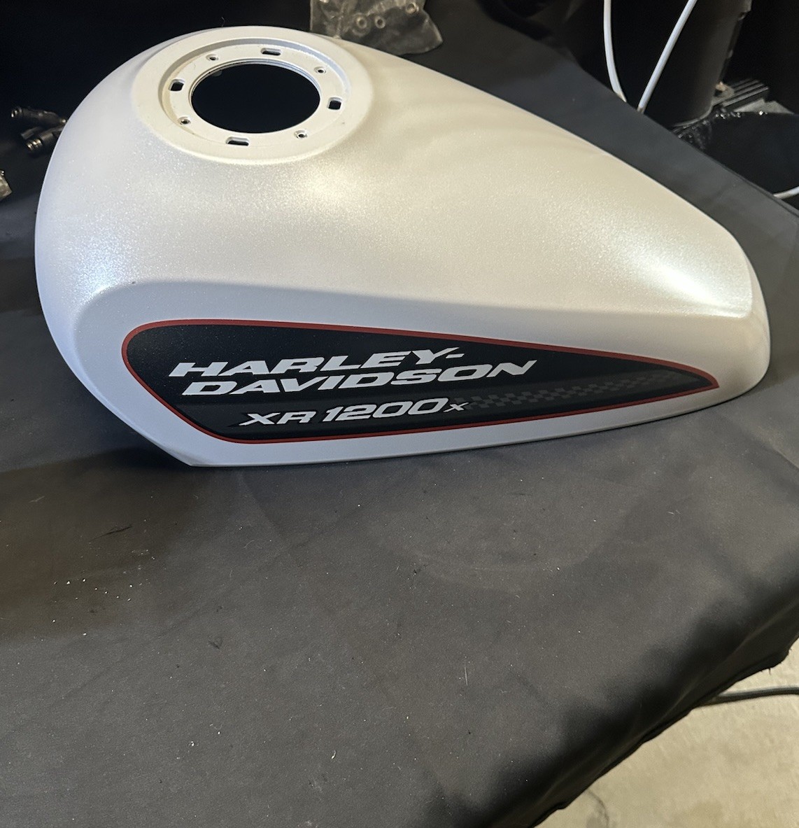 2009-2013 Harley Davidson Sportster XR1200 White Fuel Gas Tank Cell Cover 2009-2013 Harley Davidson Sportster XR1200 White Fuel Gas Tank Cell Cover