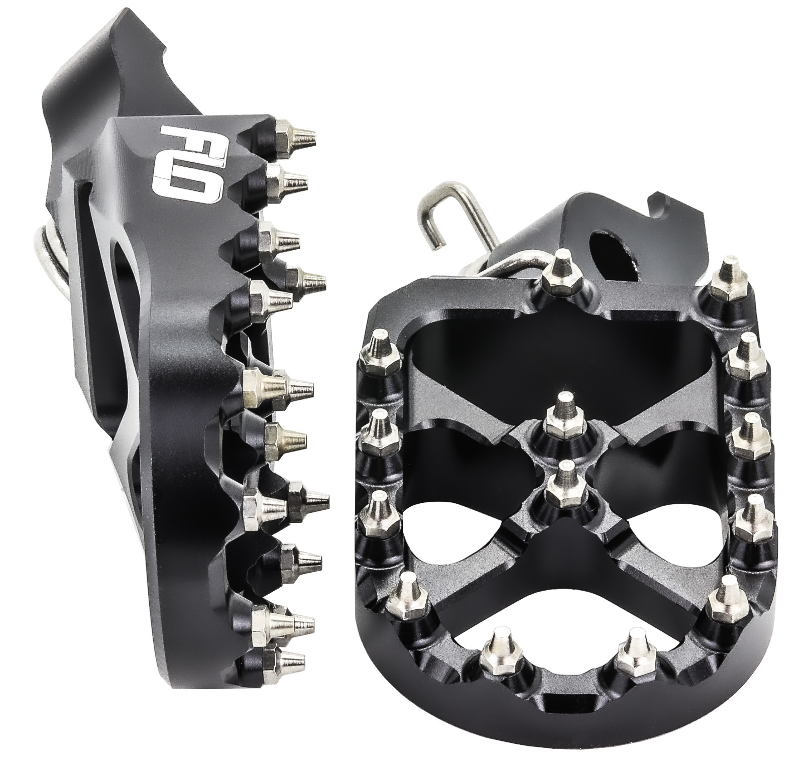 Kawasaki KX85 KX100 Wide Pro Series Foot Pegs Black Flo Motorsports footpegs