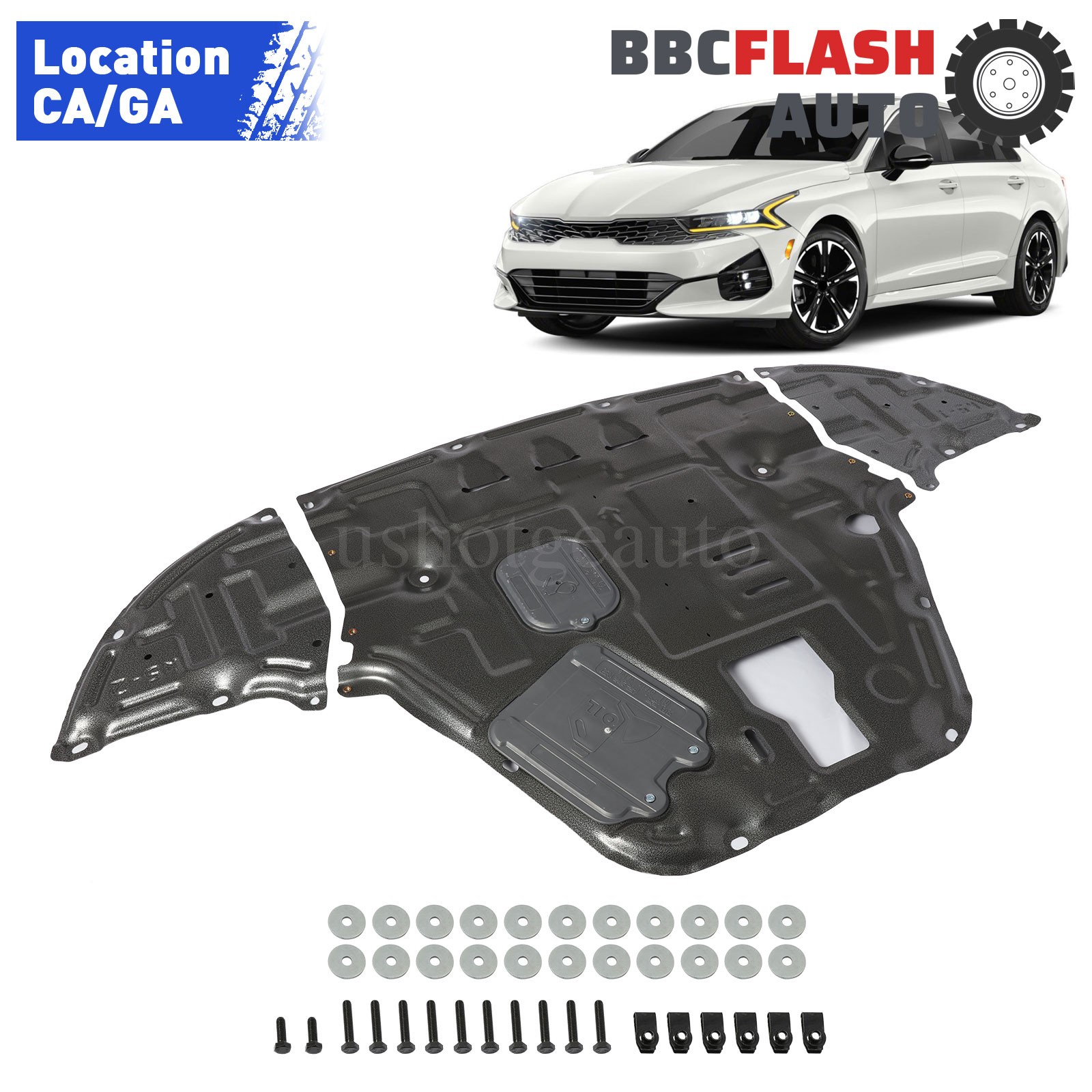 For 2021-2025 Kia K5 Heavy Duty Engine Skid Plate Under Splash Shield Black For 2021-2025 Kia K5 Heavy Duty Engine Skid Plate Under Splash Shield Black