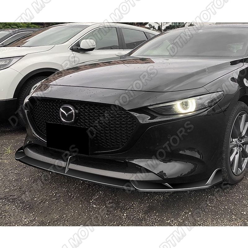 For 19-26 Mazda 3 Hatchback 5DR MS-Style Painted Black Front Bumper Lip Body Kit