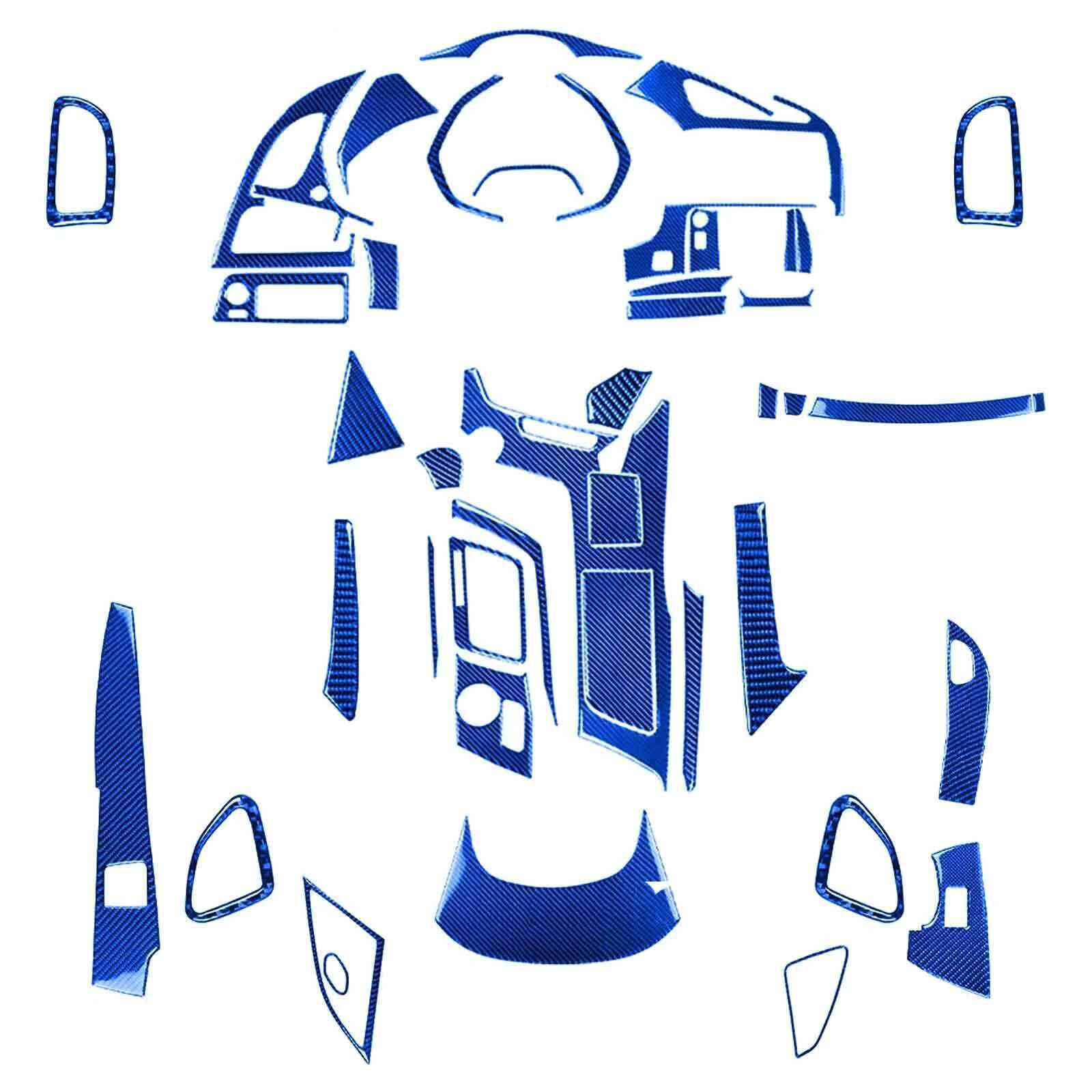 50Pcs Blue Carbon Fiber Kits Full Interior Trim Cover For Corvette C7 2014-2019
