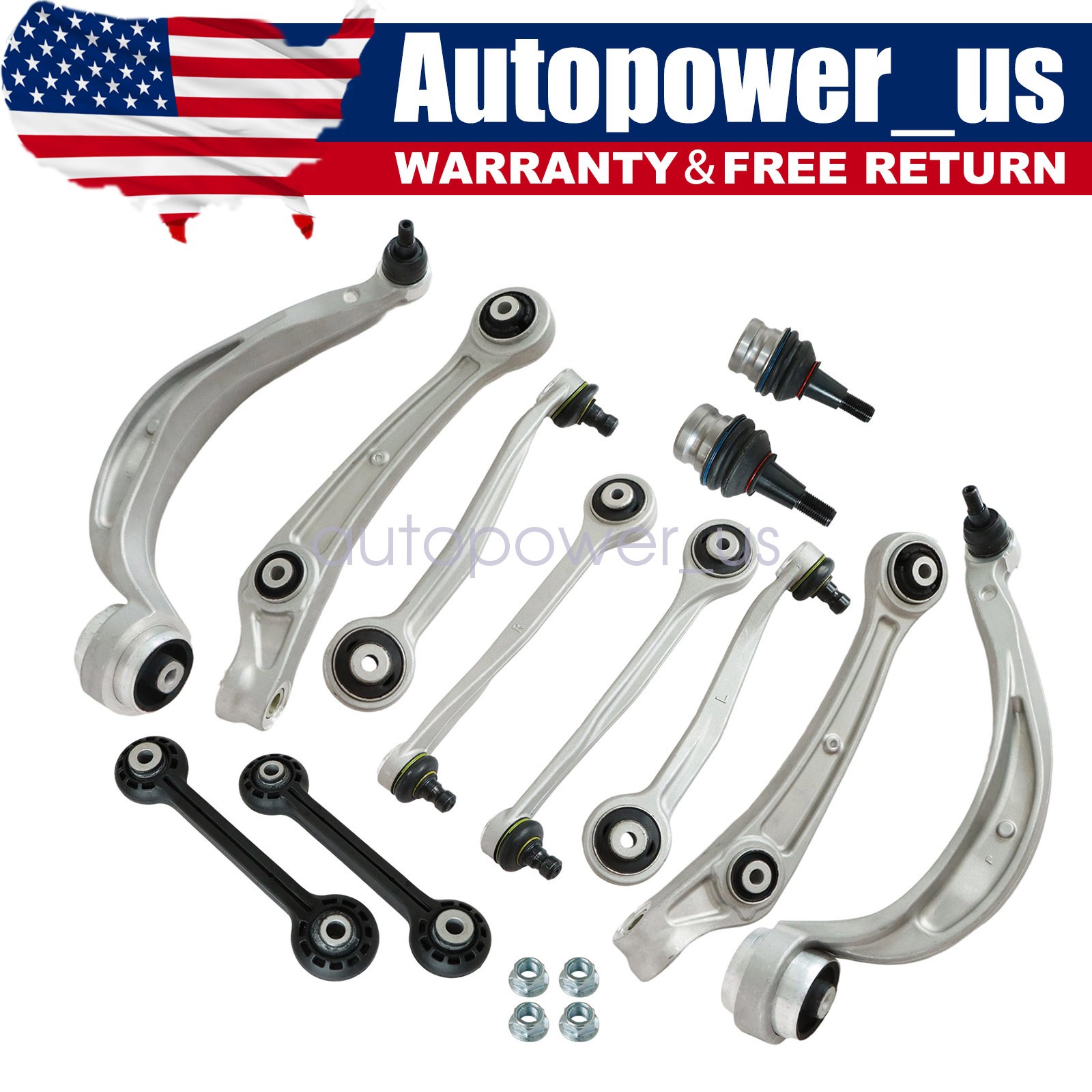 12pc Front Upper Control Arms Kit For 2012-2018 Audi A6 A7 Quattro RS7 S6