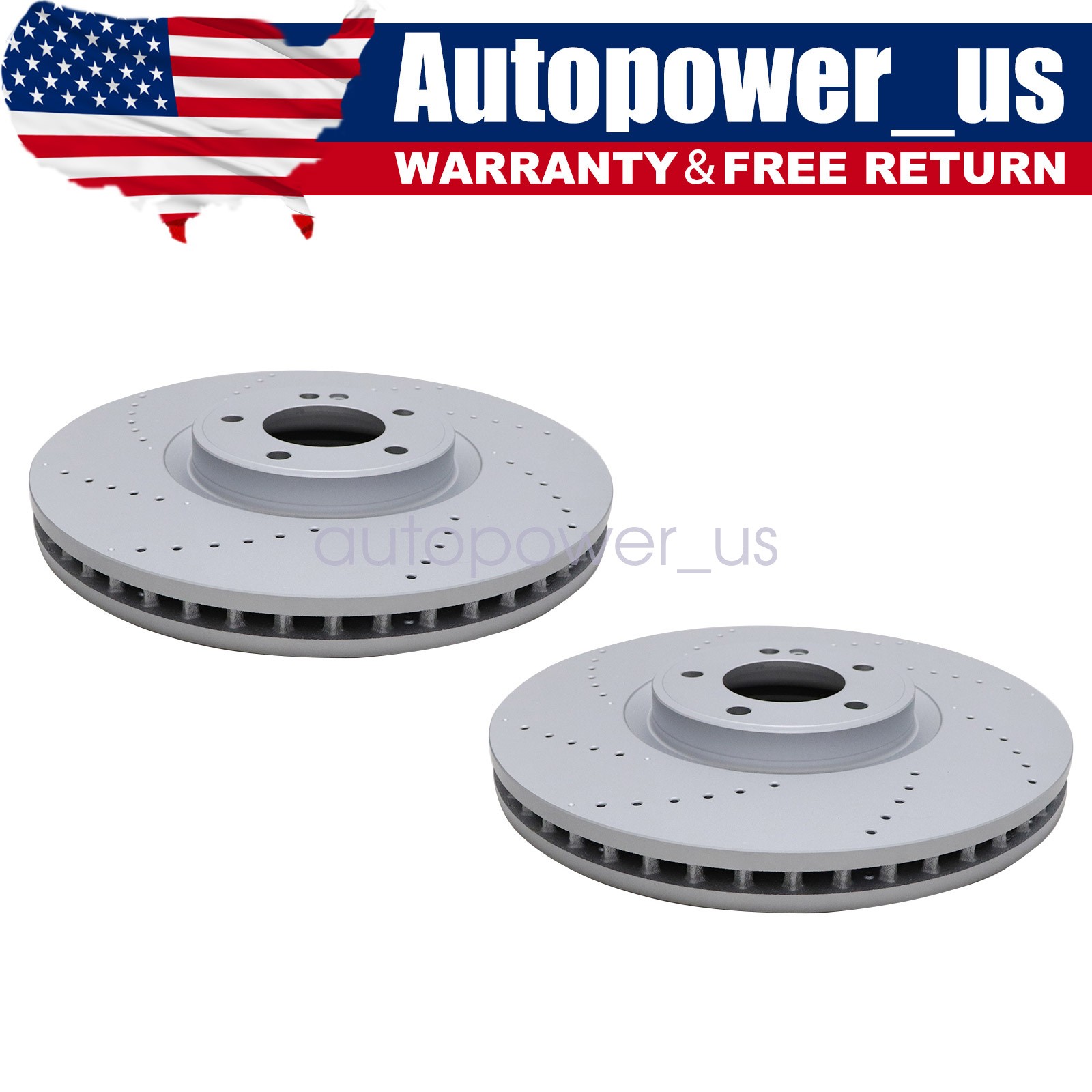 4634210500 Pair of Front Brake Discs Rotors for 19-23 Mercedes Benz G63 463
