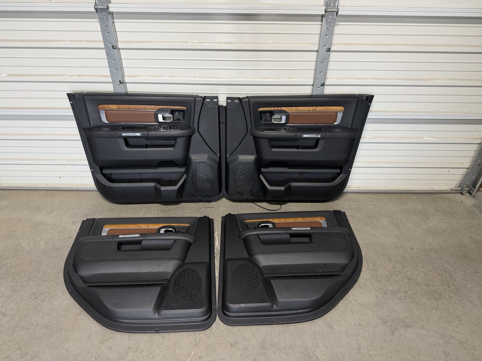 2013-2018 DODGE RAM 1500 2500 BLACK LONGHORN CREW CAB DOOR PANELS SET OF 4 2013-2018 DODGE RAM 1500 2500 BLACK LONGHORN CREW CAB DOOR PANELS SET OF 4