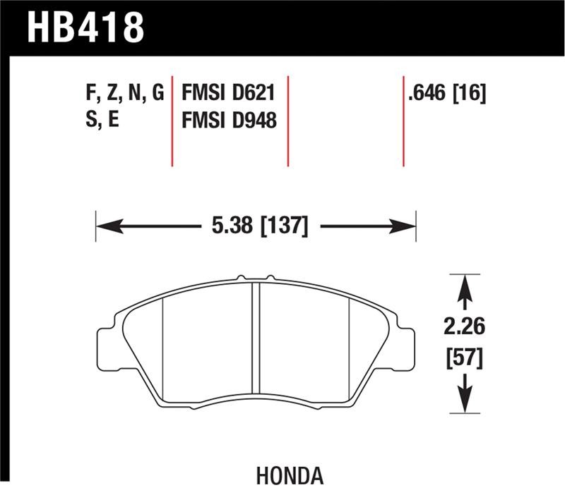 Hawk Performance HB418B.646 HPS 5.0 Street Brake Pads Hawk Performance HB418B.646 HPS 5.0 Street Brake Pads