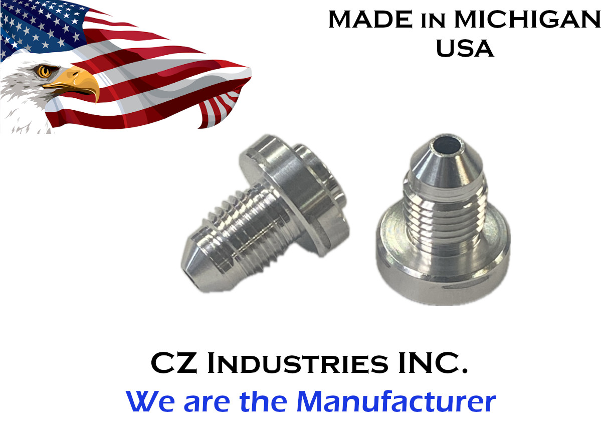 AN4, 4 AN MALE BILLET 6061T6 ALUMINUM WELD ON FITTING BUNG - QTY 100