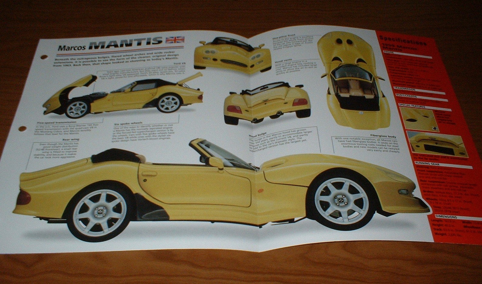 1999 MARCOS MANTIS ORIGINAL IMP BROCHURE SPECS INFO 99 98 97 96 1998 COBRA