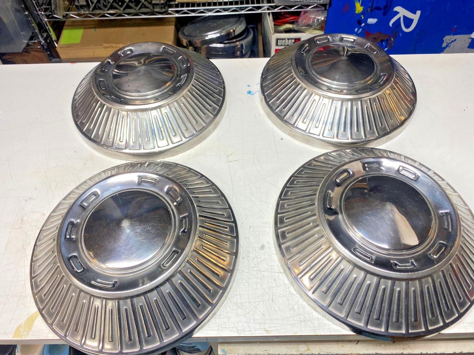 Set 4 Vintage Ford Galaxie Dog Dish Caps Hubcaps 1965 1966 Poverty Fairlane 10.5 Set 4 Vintage Ford Galaxie Dog Dish Caps Hubcaps 1965 1966 Poverty Fairlane 10.5