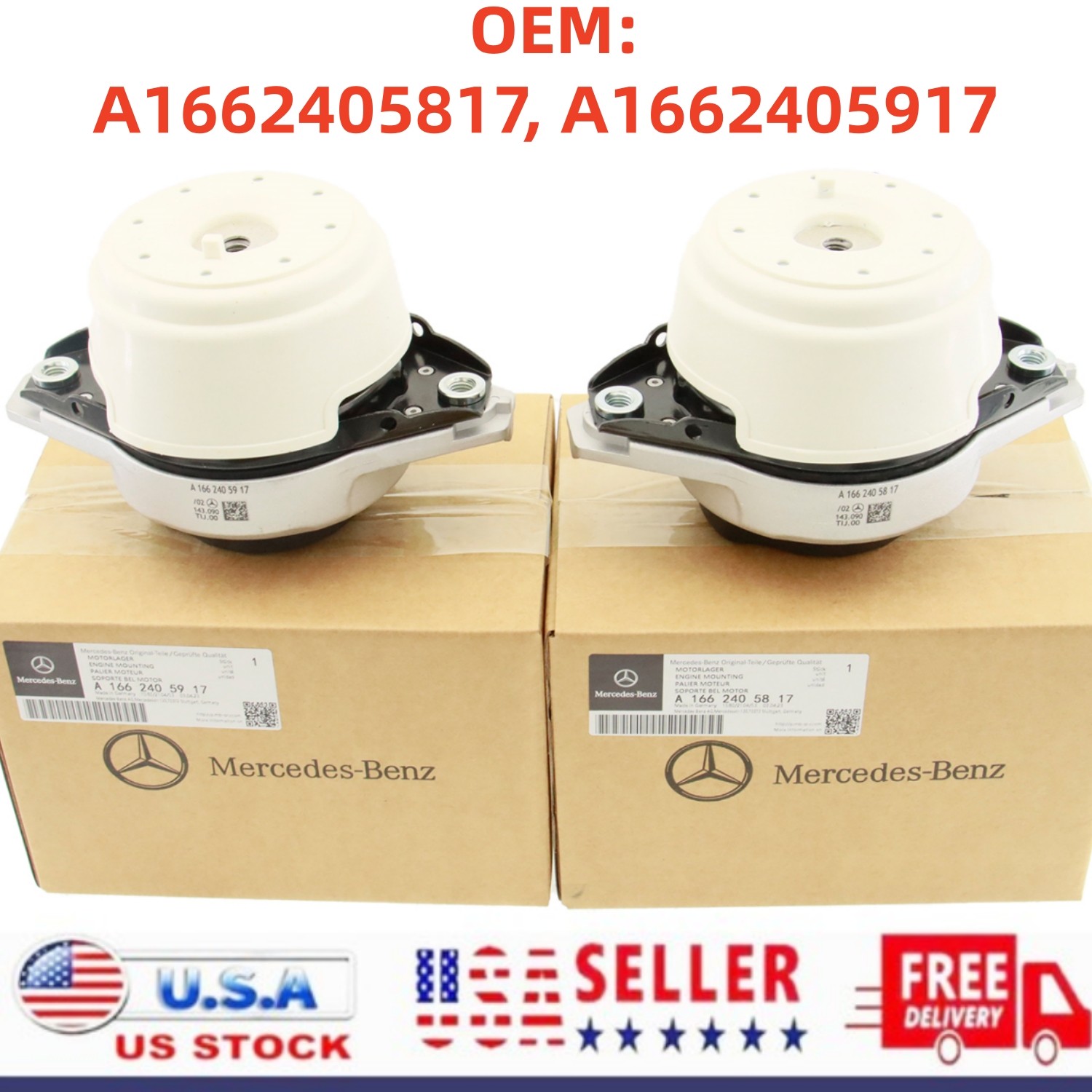 OEM 2PCS Engine Mount For W166 GL450 ML350 ML400 GLE350 GLE400 GLE43 AMG 