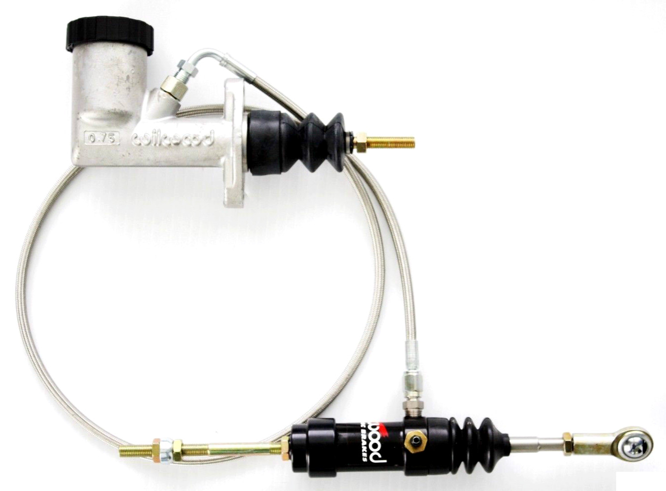 Wilwood Aluminum Master & Clutch Slave Cylinder Braided Hose 260-1304 260-1333 Wilwood Aluminum Master & Clutch Slave Cylinder Braided Hose 260-1304 260-1333