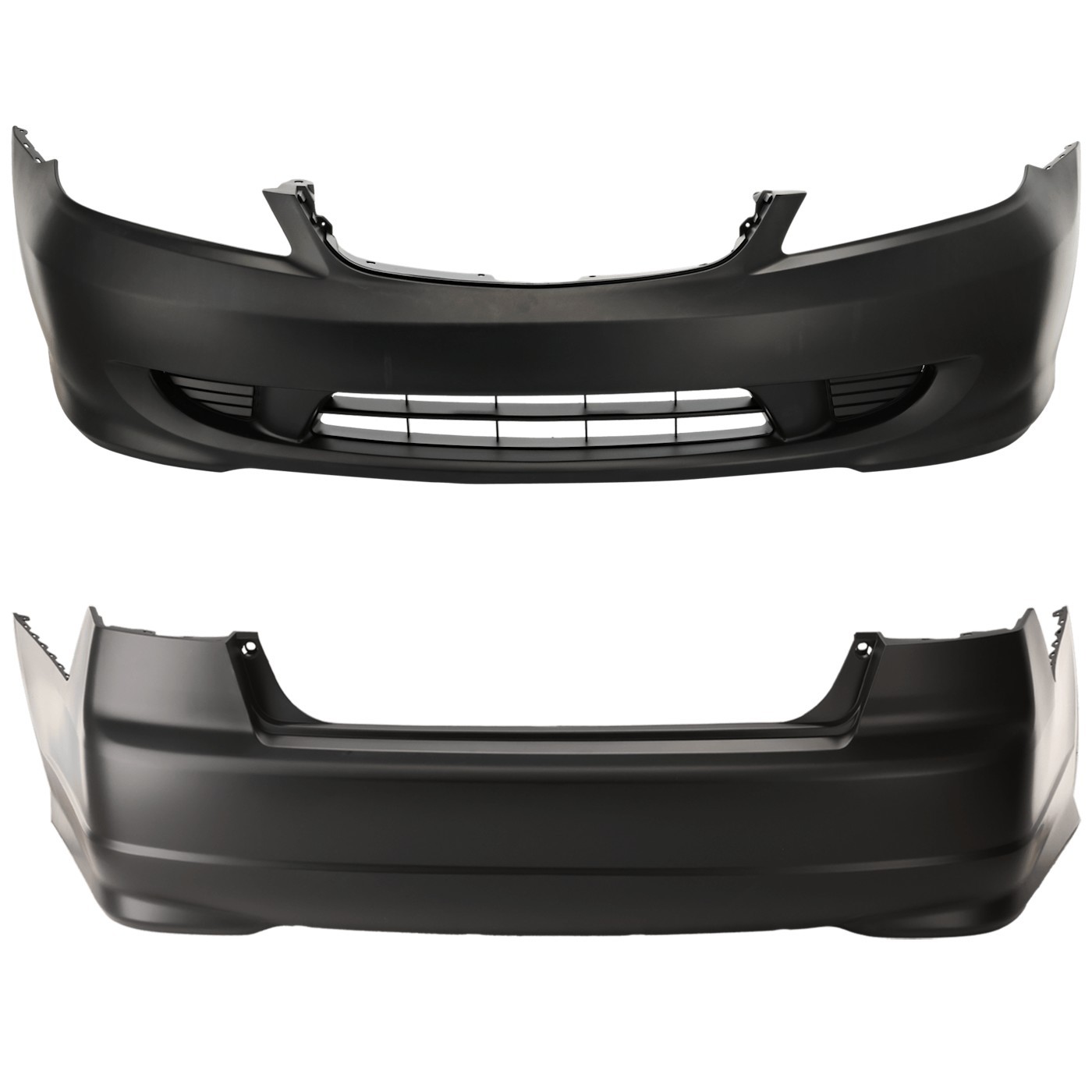 Pair Bumper Covers Set of 2 Front & Rear Sedan for Honda Civic 2004-2005