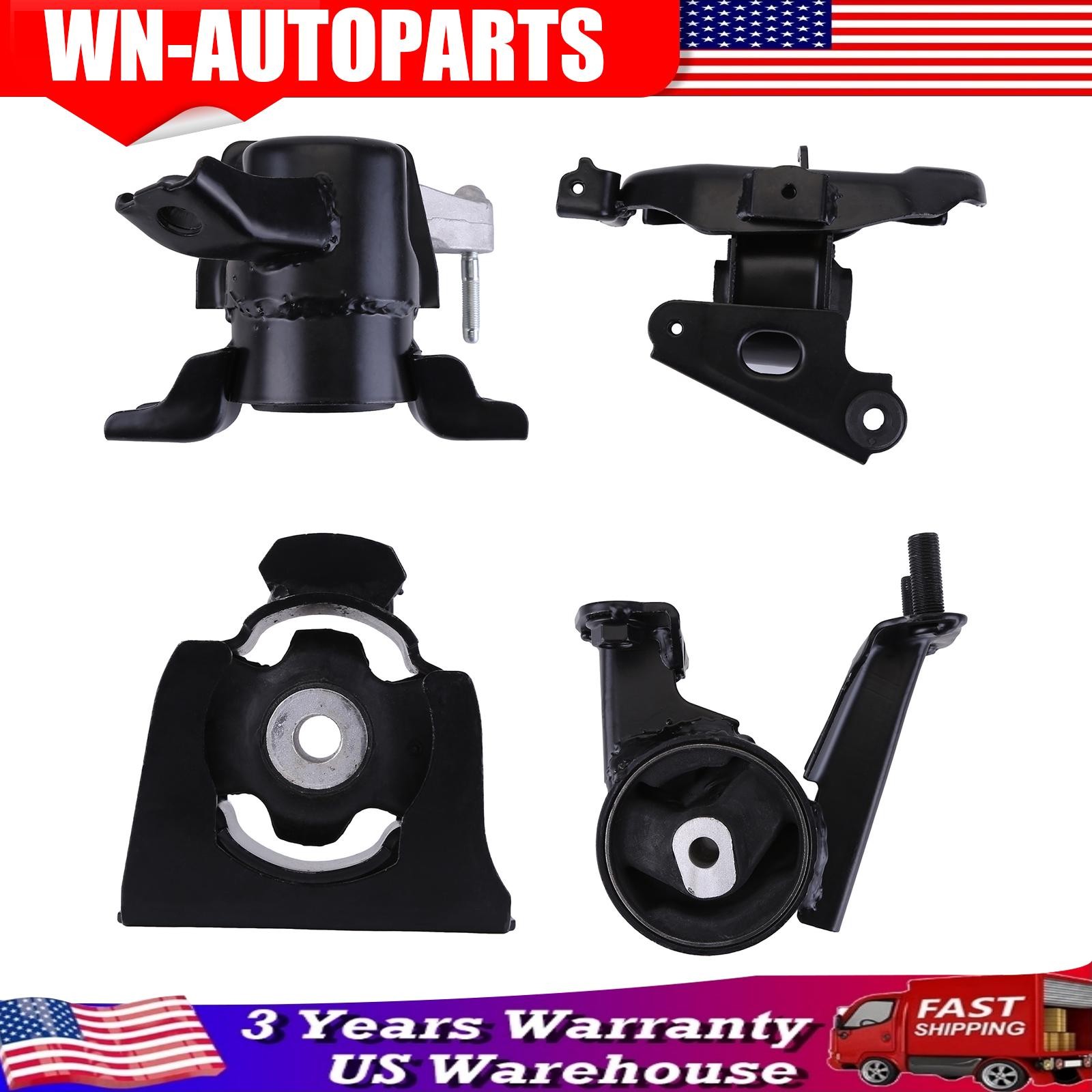 US 4x Motor and Transmission Mount Set Compatible for 2013-2018 Rav4 2.5L FWD
