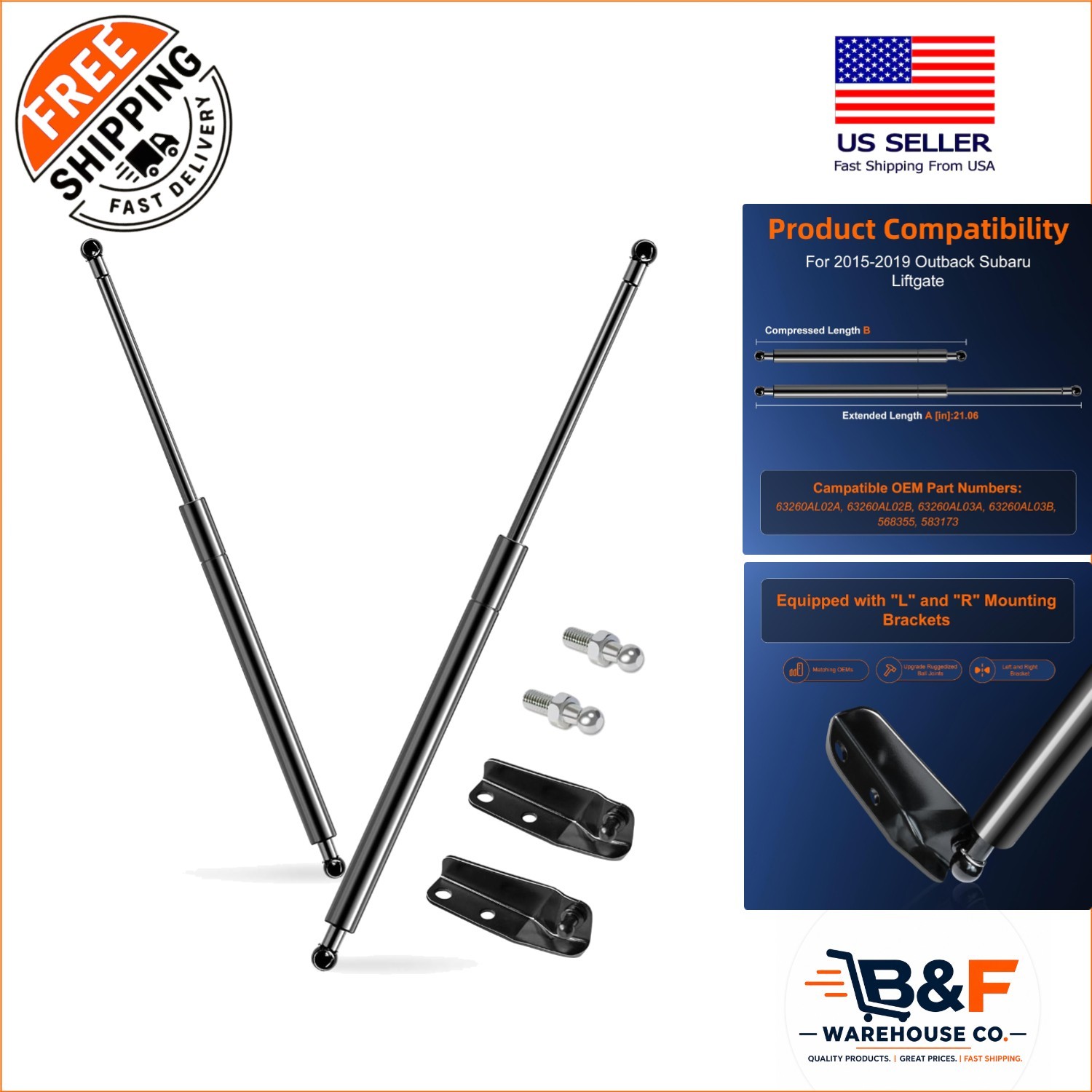 Effortless Trunk Access: 2 Pack Liftgate Struts for Subaru Outback 2015-2019