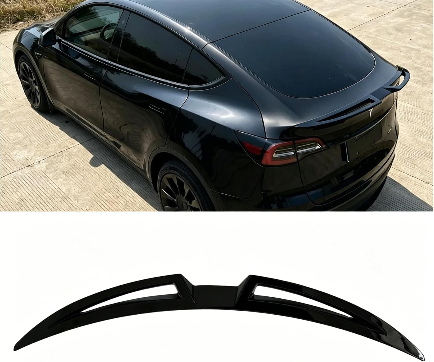 Rear Trunk Spoiler for Tesla Model Y 2022-2024, Glossy Black Turbo Style