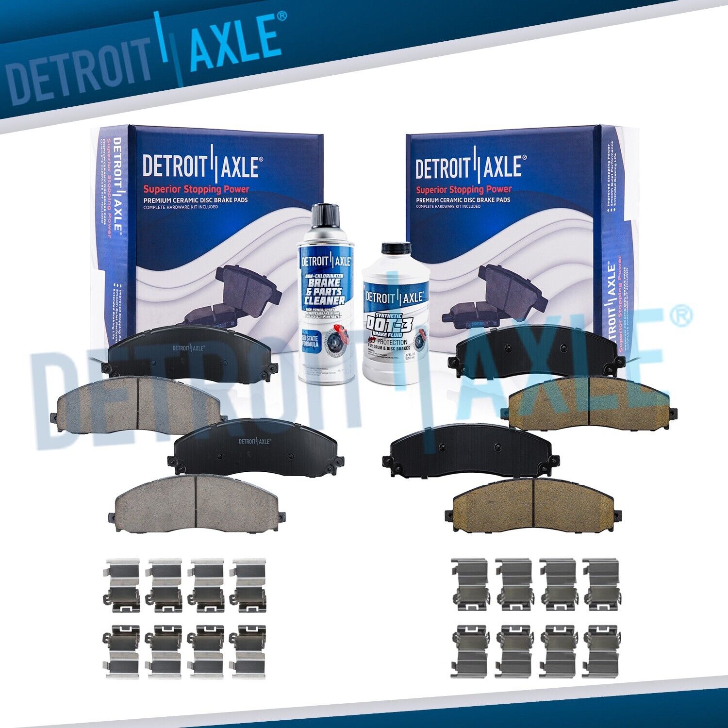 Front and Rear Ceramic Brake Pads for F-250 F-350 F-450 Super Duty