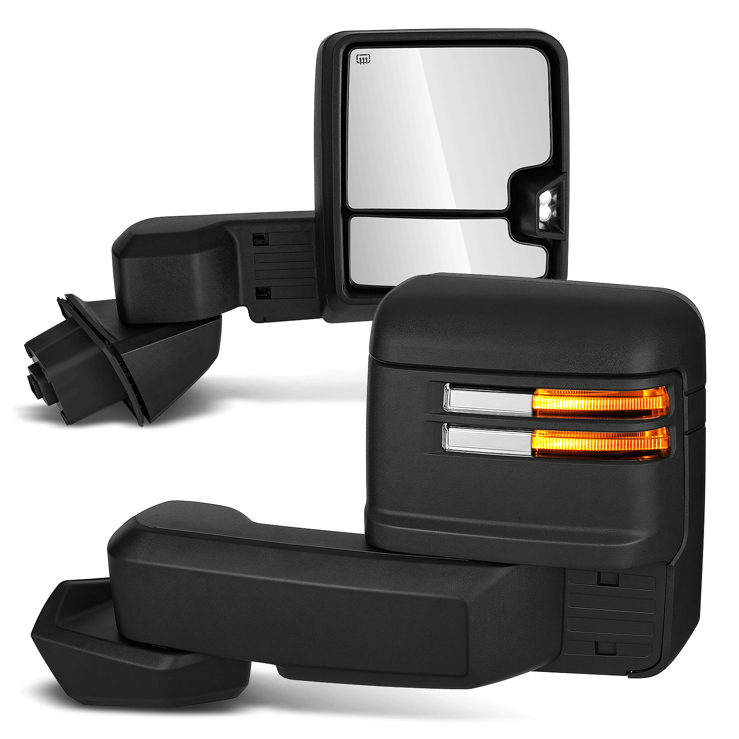 Fit 19-25 Chevy Silverado 1500 LTD Black Tow Mirrors w/o Blind Spot Monitoring