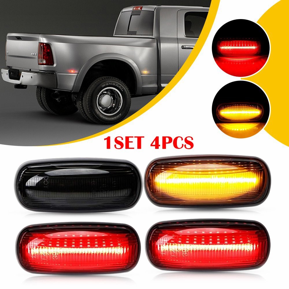 4-40X Amber Red LED Fender Side Marker Lamp Smoked For Ram 2500HD 3500HD 2003-09