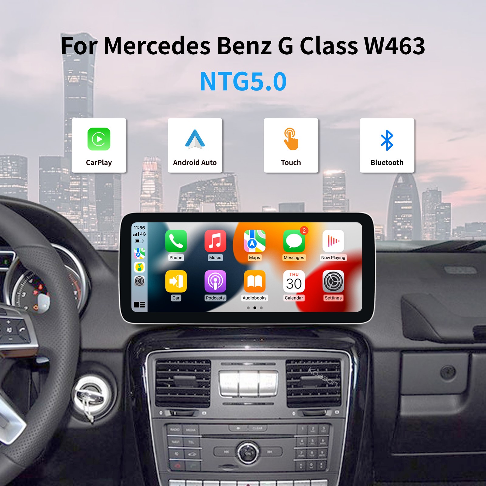12.3\'\' Wireless Carplay Android Auto TouchScreen For Mercedes G63 G65 G350 G500
