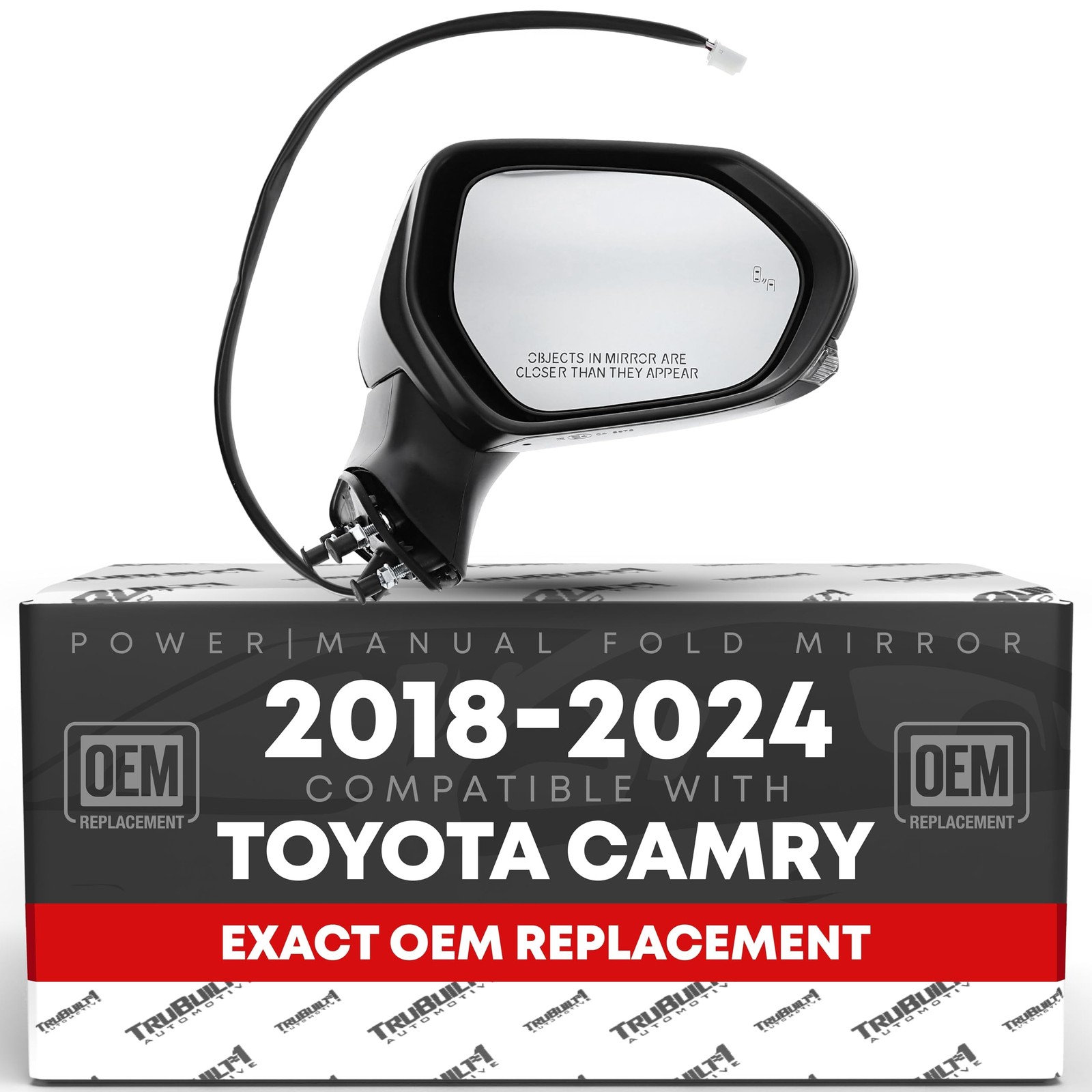 Driver Side Mirror for Toyota Camry - Powered, Heated, Manual Fold, Flat Glas... Driver Side Mirror for Toyota Camry - Powered, Heated, Manual Fold, Flat Glas...