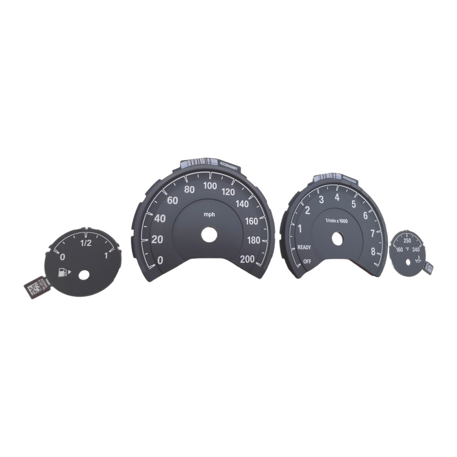 3D For BMW M3 M4 F80 F82 F83 Grey - Speedometer dials MPH cluster gauges