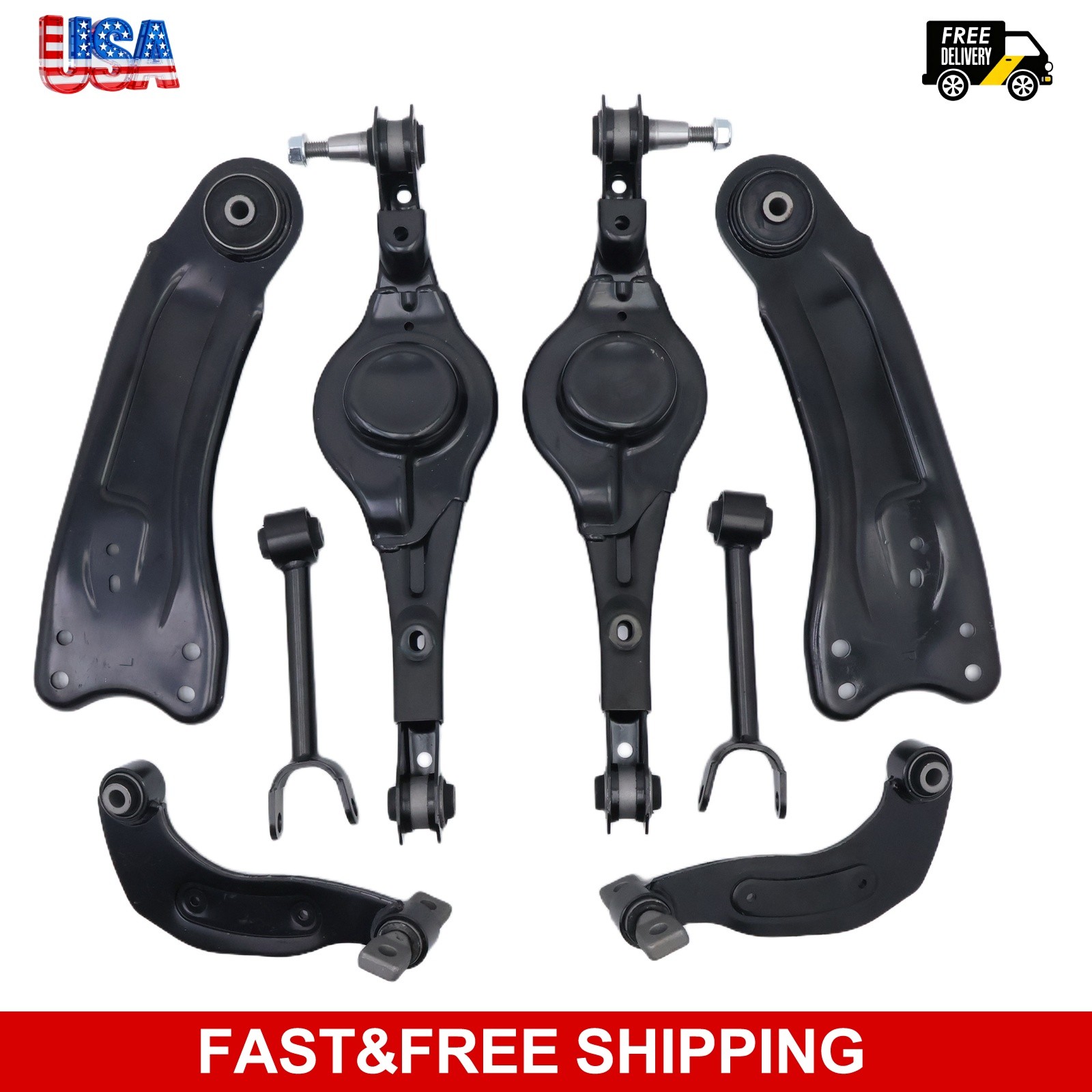 For 2011 2012 2013-2015 Ford Edge 8Pcs Rear Upper & Lower Control Arms Kit