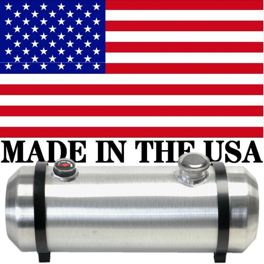 8X30 Spun Aluminum Gas Tank 6.25 Gallons W/ Sight Gauge - Dune Buggy - End Fill