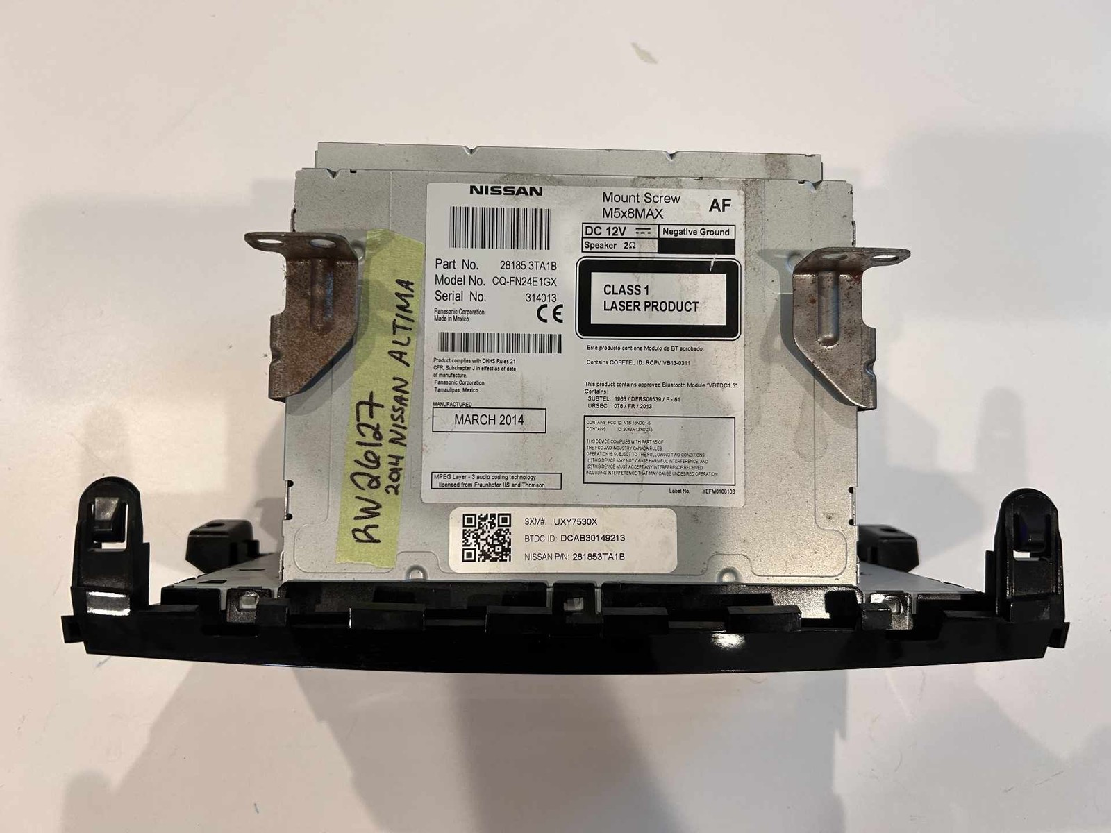 13-15 NISSAN ALTIMA RECEIVER (AM-FM-CD)W/O NAVIGATION SYSTEM OEM 13-15 NISSAN ALTIMA RECEIVER (AM-FM-CD)W/O NAVIGATION SYSTEM OEM