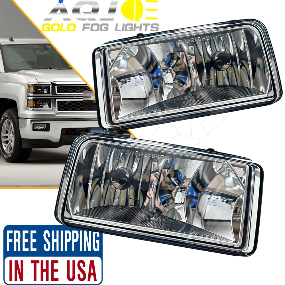 FIT-Chevrolet Silverado 1500 07-2015 LED Front Bumper Clear Fog Light Lamps Pair