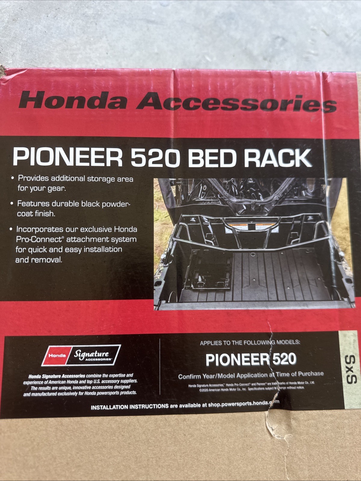 2021-2026 Genuine Honda Pioneer 520 Rear Bed Cargo Rack 0SE57-HL5-A00 2021-2026 Genuine Honda Pioneer 520 Rear Bed Cargo Rack 0SE57-HL5-A00