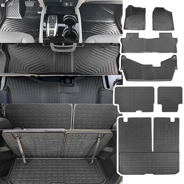 Floor Mats Trunk Cargo Liners Rear Backrest Mats For 2016-2022 Honda Pilot Floor Mats Trunk Cargo Liners Rear Backrest Mats For 2016-2022 Honda Pilot