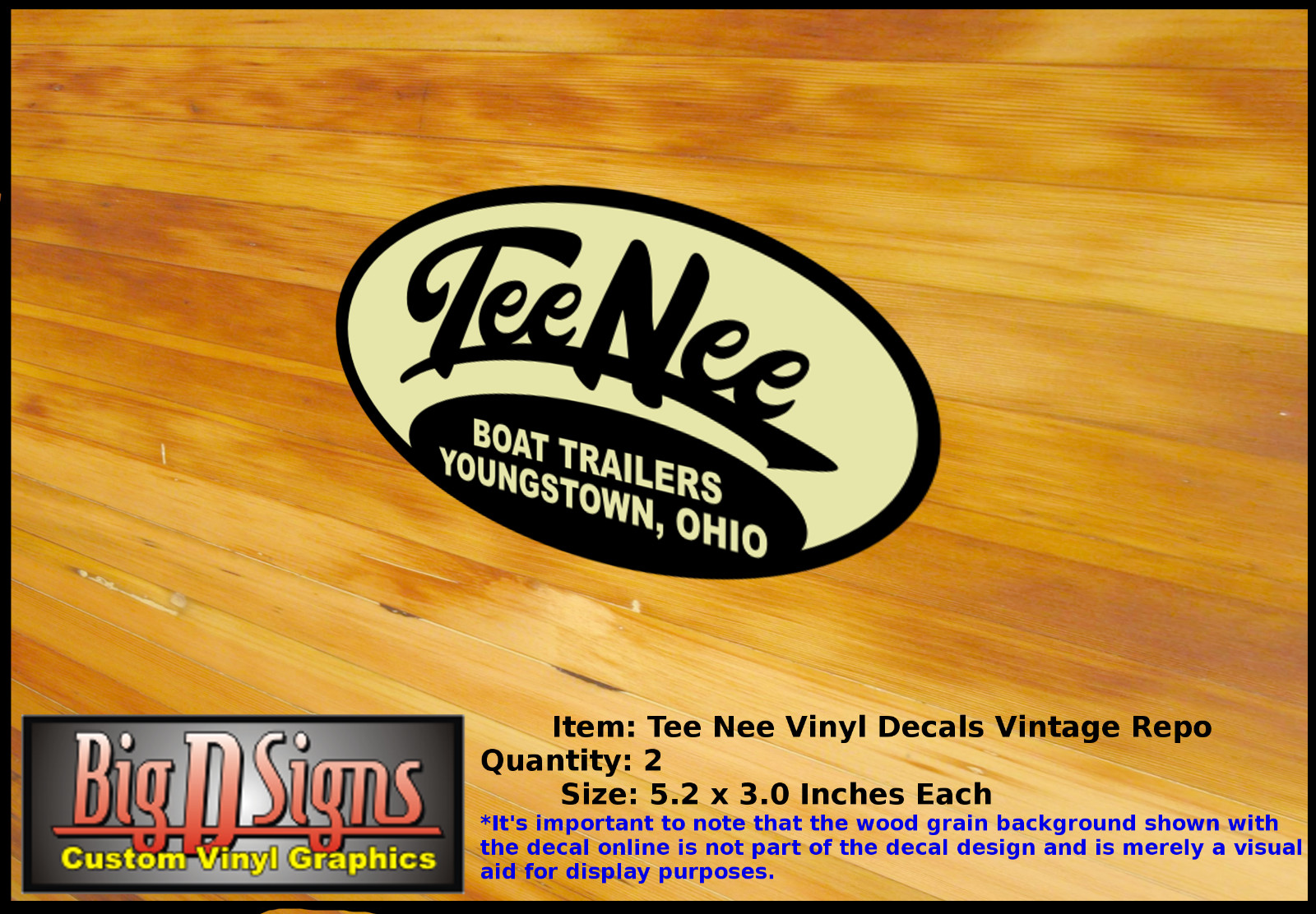 Tee Nee Vintage Boat Trailer Vinyl Decals Qty 2 @ 5.2 Tee Nee Vintage Boat Trailer Vinyl Decals Qty 2 @ 5.2
