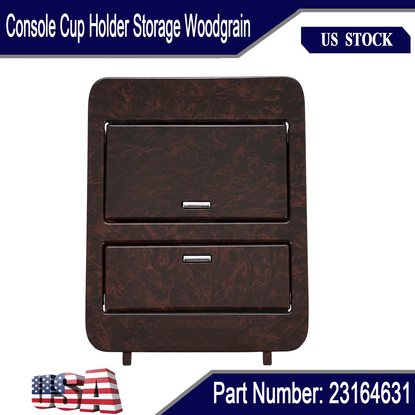 For 2007-14 Chevy GMC Truck & SUV Console Cup Holder Storage Woodgrain 23164631