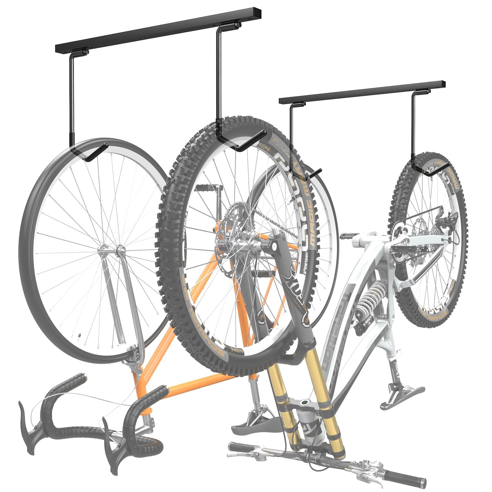 Ceiling Mounted Bike Rack for Garage, Space-Saving Storage