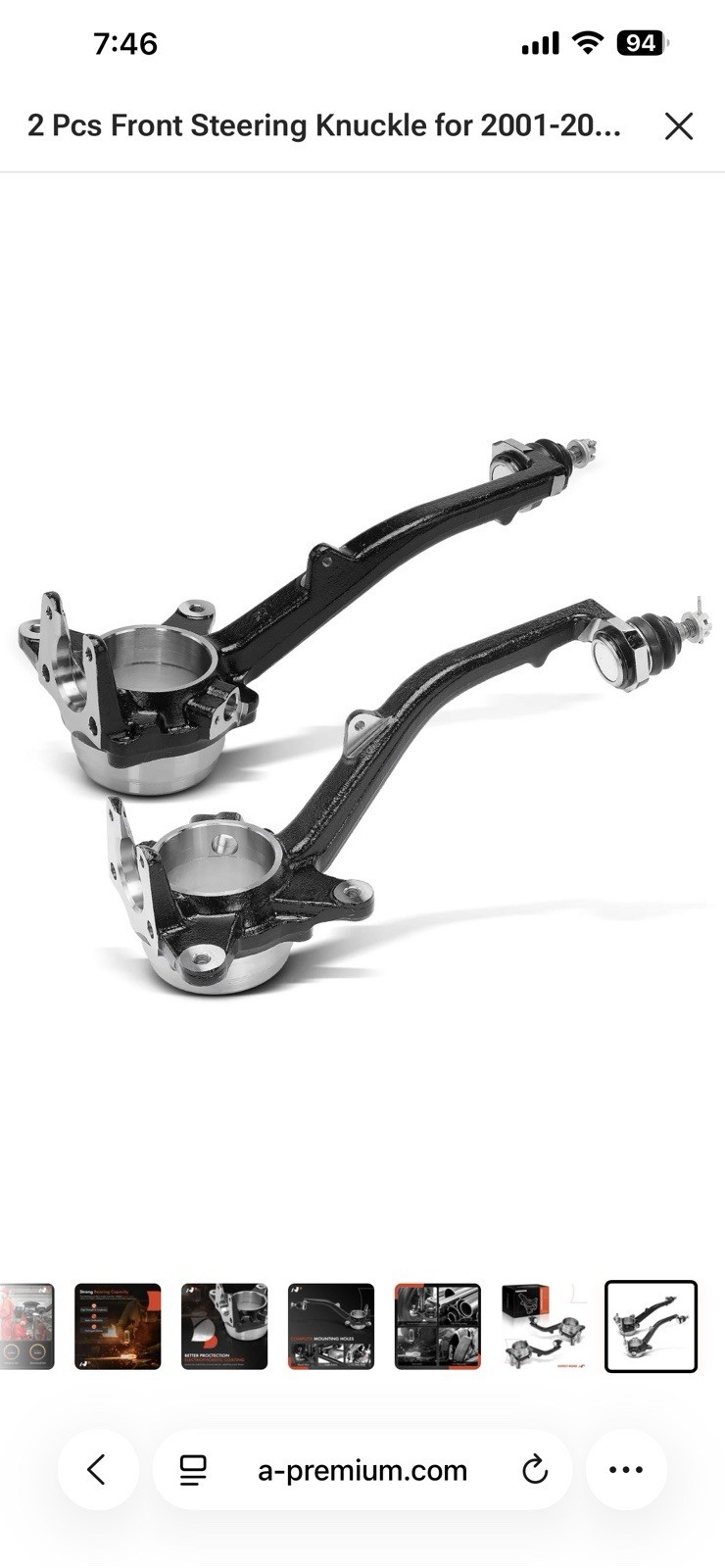 A-premium 2 Pcs Front Steering Knuckle for 2001-2003 Toyota Sequoia A-premium 2 Pcs Front Steering Knuckle for 2001-2003 Toyota Sequoia