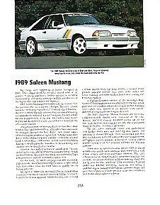 1989 Saleen Mustang Article - Must See 