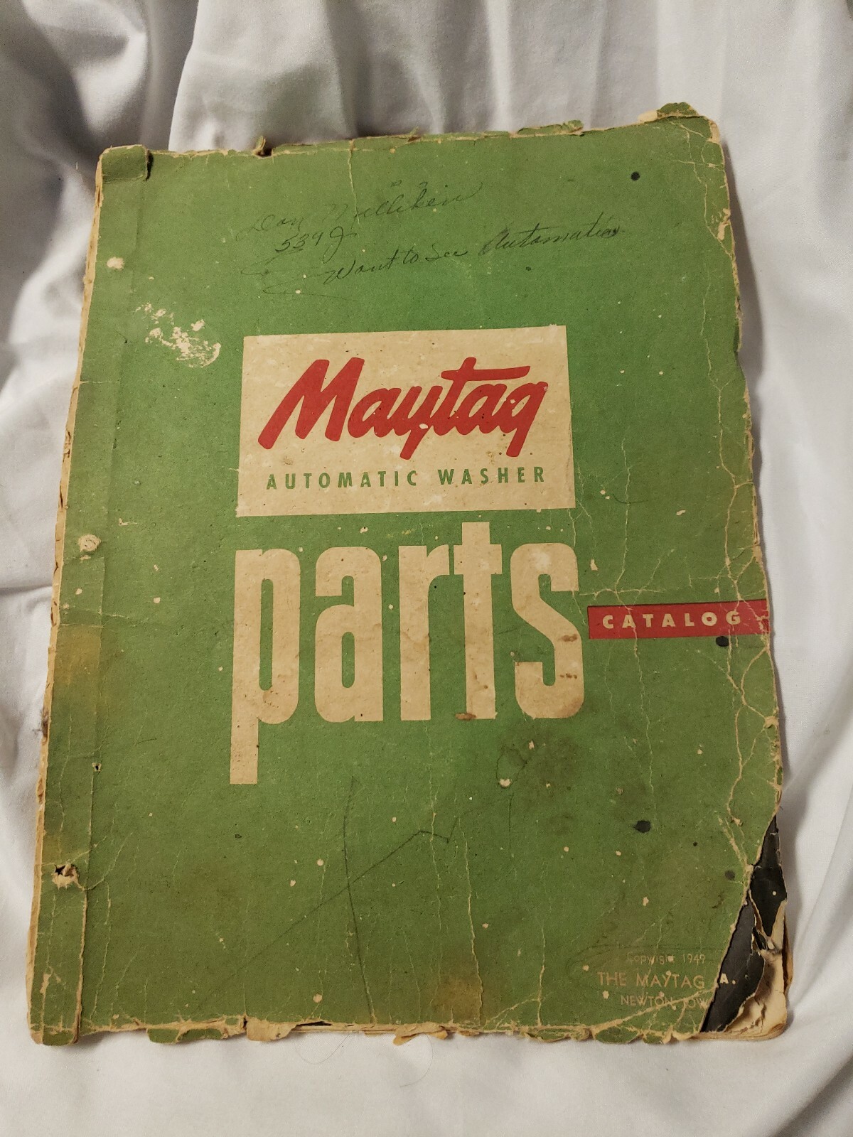 Vintage May Tag Parts Catalog Book Manual 1949 Automatic Washer Parts Vintage May Tag Parts Catalog Book Manual 1949 Automatic Washer Parts