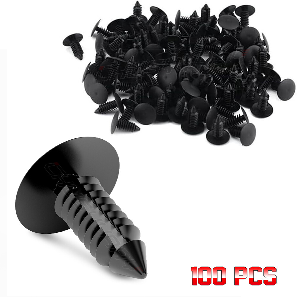 100x Push Type Clip Plastic Retainer Bumper Fender X-Mas Tree Rivet Fit 9mm Hole