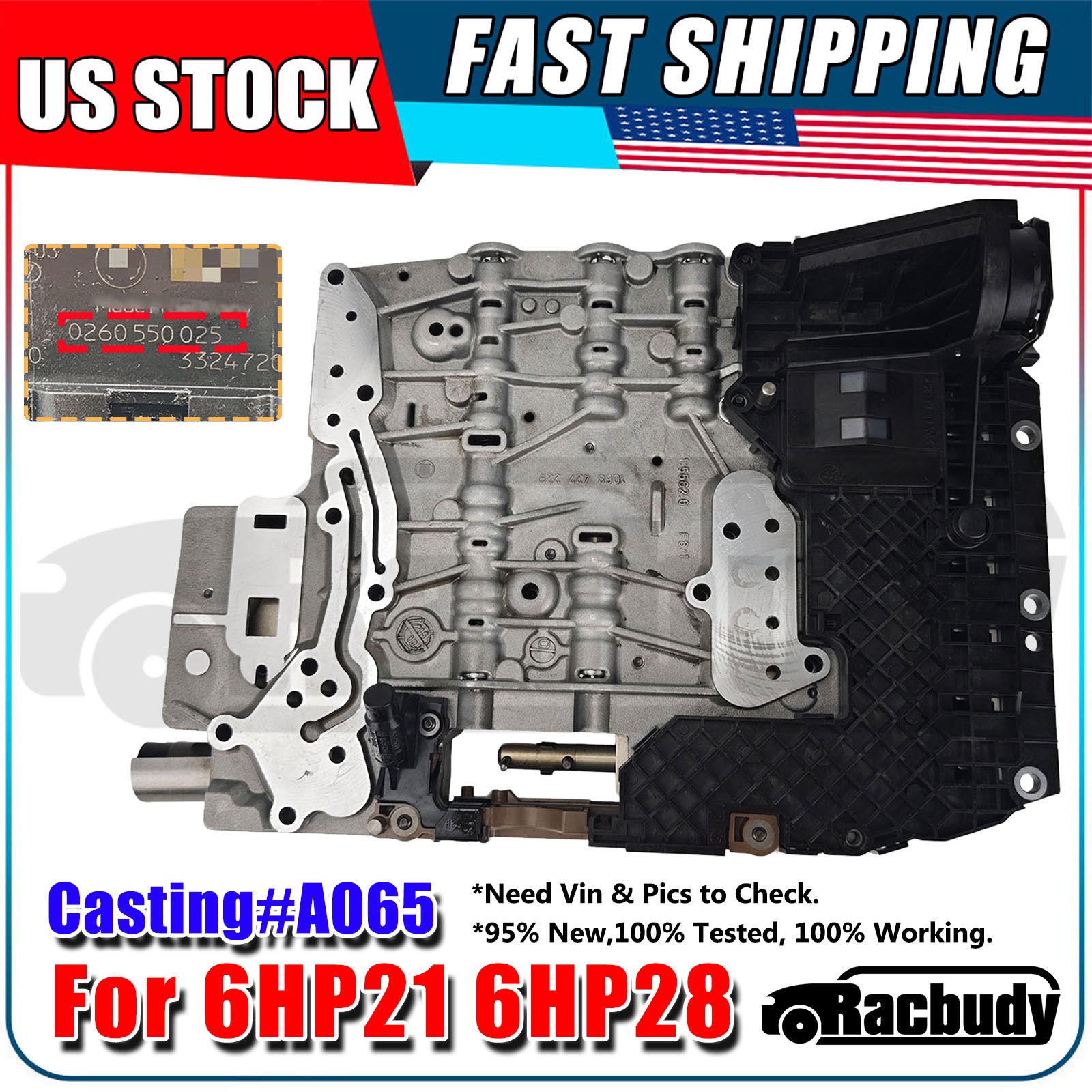 Transmission Valve Body w/ TCU TCM #0260550025 for BMW Jaguar For 6HP21 6HP28