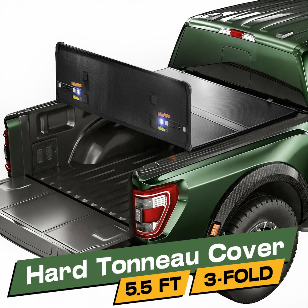 ​5.5FT Hard Tonneau Cover 3-Fold For Ford F150 F-150 2015-2026 Truck Bed Cover